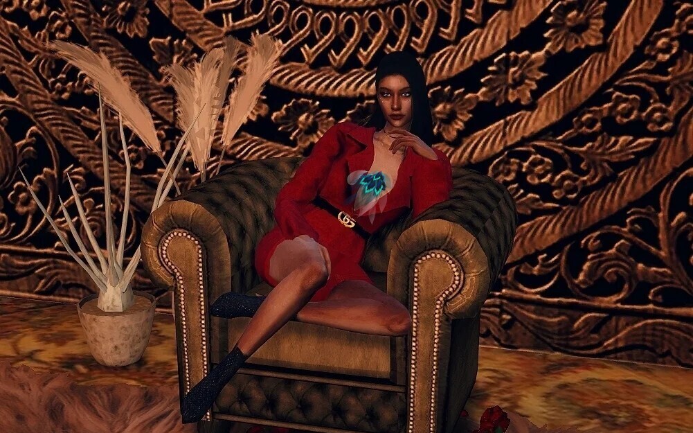 分享一个性感黑皮模特