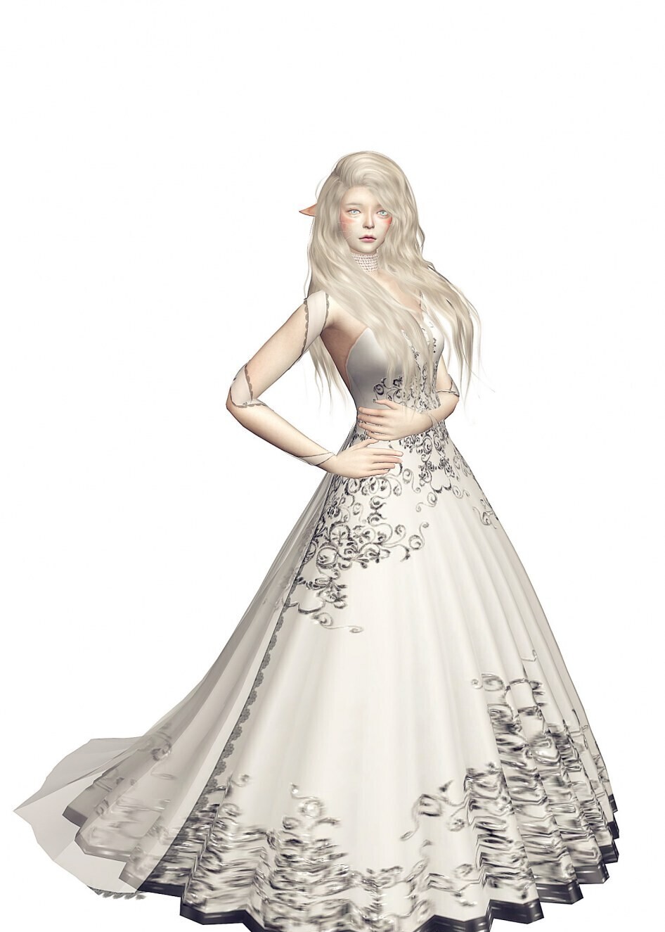 一只穿着漂亮婚纱的小喵萝