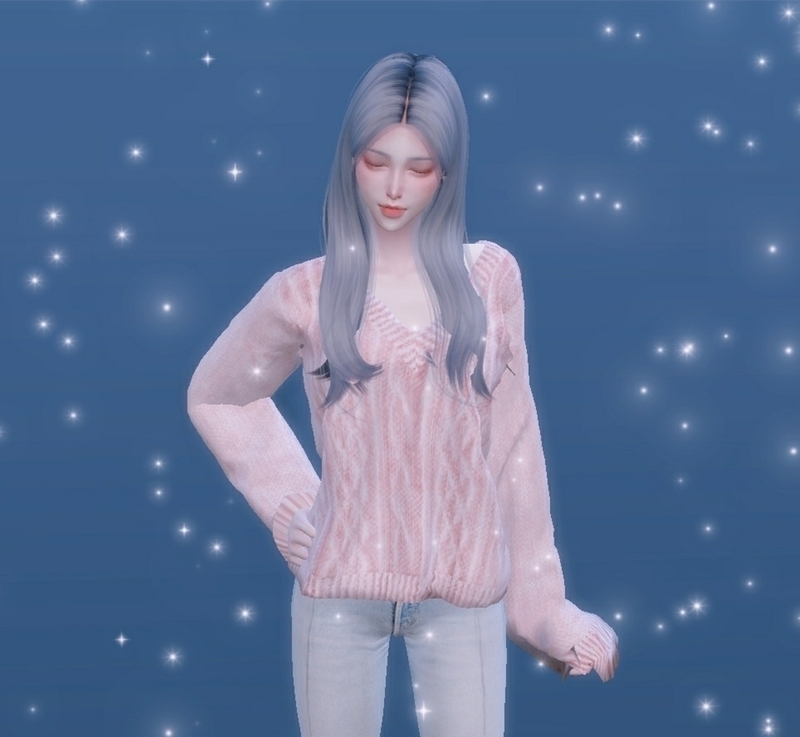 一个粉蓝色调的温柔小姐姐