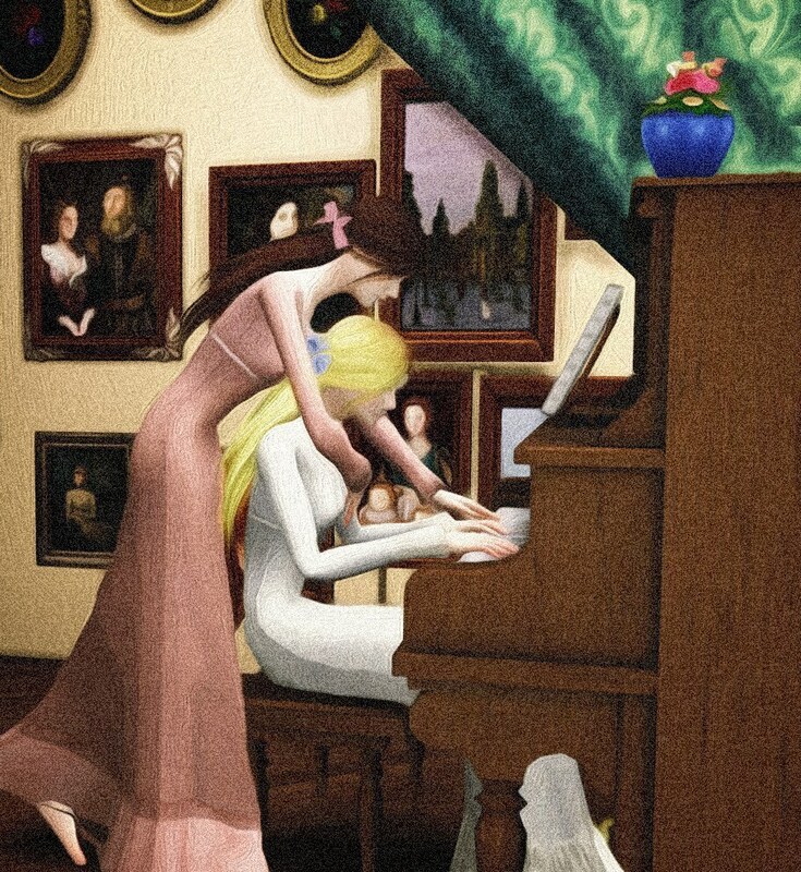 从画中走出来——钢琴前的少女