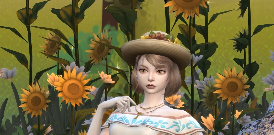 小圆脸向日葵巫女~稻田里的小精灵！