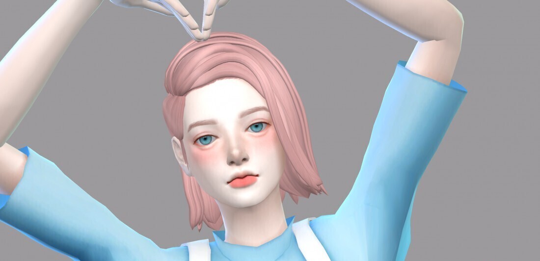 EA风尝试，一个粉蓝色的可爱小女孩